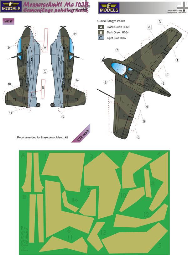 Messerschmitt Me-163B Komet Camouflage Painting Mask