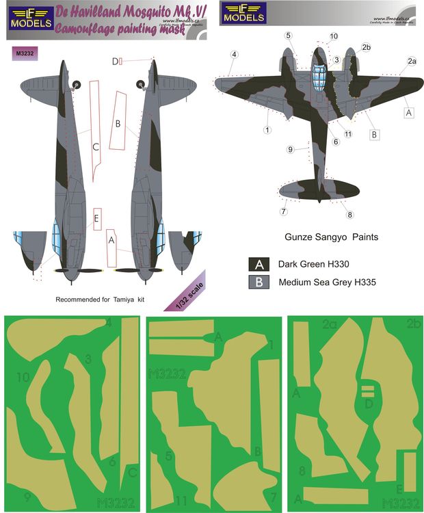Mosquito Mk.VI Camouflage Painting Masks - Click Image to Close