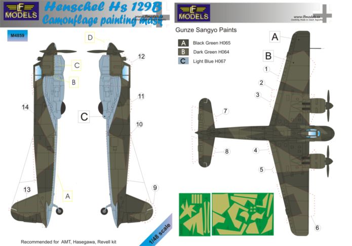 Henschel Hs-129B Camouflage Painting Mask