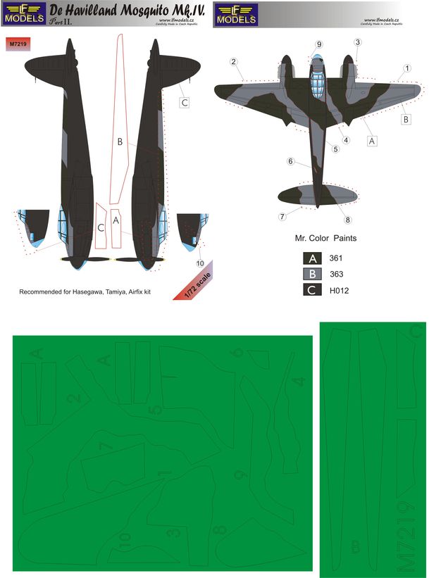 Mosquito Mk.IV part II. Camouflage Painting Masks - Click Image to Close