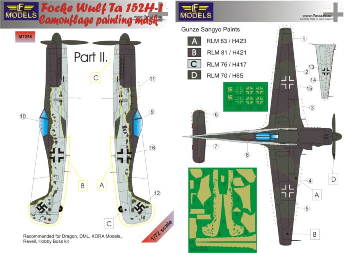Ta-152H-1 Part II. Camouflage Painting Mask