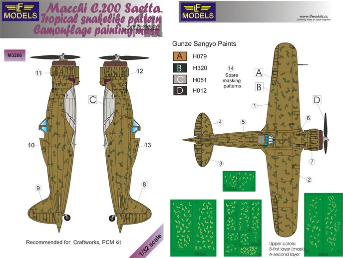 Macchi C.200 Saetta Tropical snakelike pattern Camouflage PM